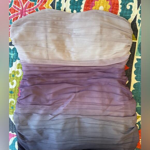 INC International Concepts Putple Ombre Strapless Prom Homecoming Size: 2 Petite - Picture 3 of 5